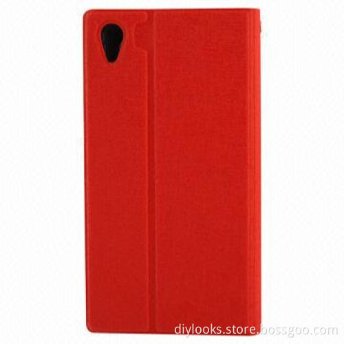 Best Selling 2-color Series Lien Texture Leather Case with Holder for Sony Xperia Z1 (Red)